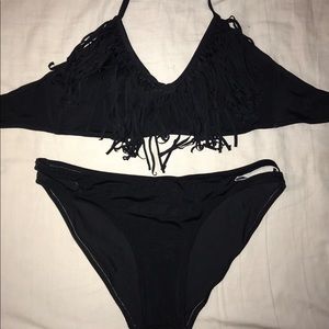 Black Fringe Bikini